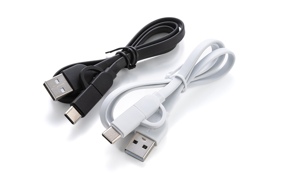 2 in 1 USB A to Micro B and Type C Fast Charge and Data Transfer Cable 50cm 2.4A
